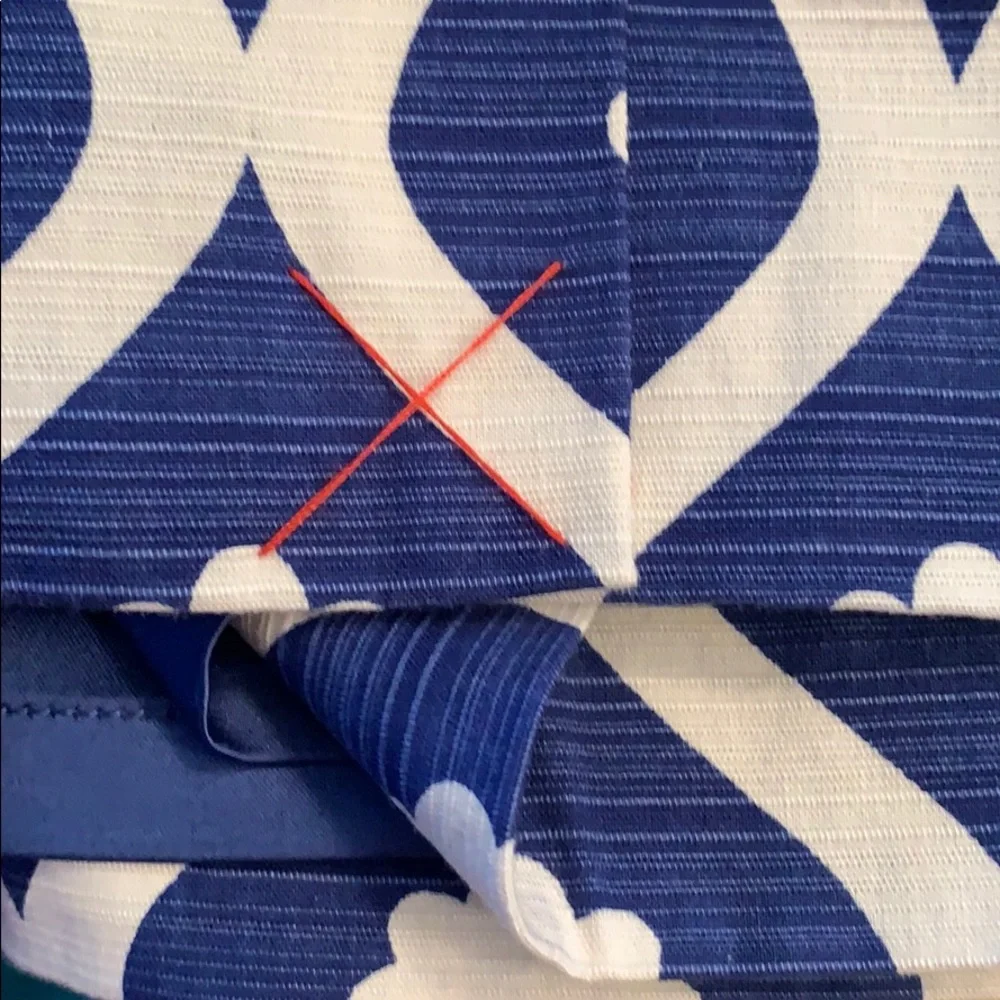 Boden Pencil Skirt Blue White Prints Size 10P‎